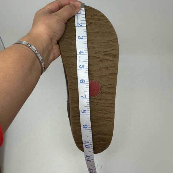 Haflinger Gray Wool Clogs with Brown Trim - Picture 12 of 13